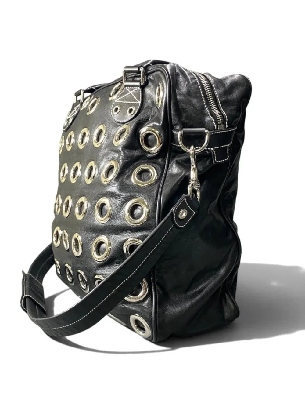 Gucci Archive Grommet 2-Way Shoulder Bag Black